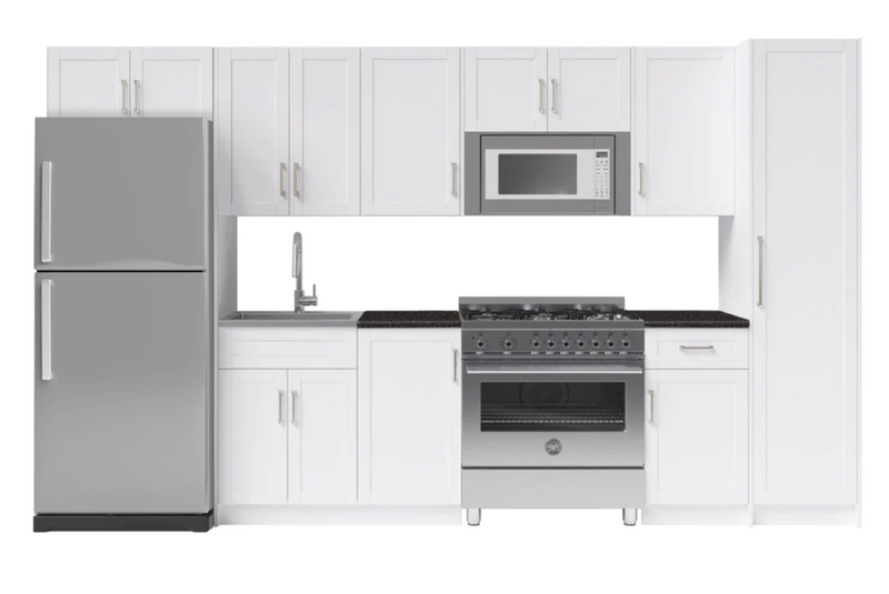 Home Kitchen 13 Piece Cabinet Set with Granite Countertops and Sink