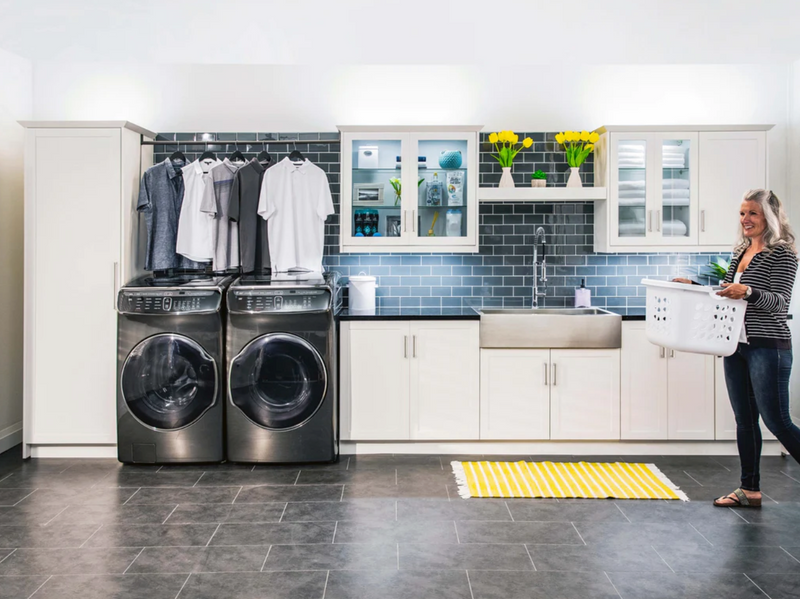 Home Laundry Room 7 Piece Cabinet Set with 36 in. Sink and Faucet