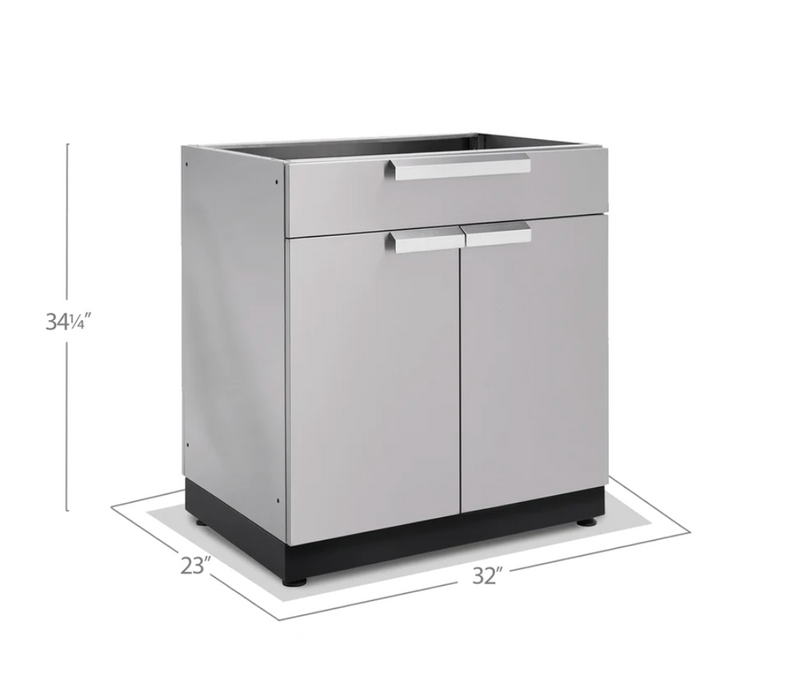 Outdoor Kitchen Stainless Steel 32" 2-Door with Drawer Cabinet
