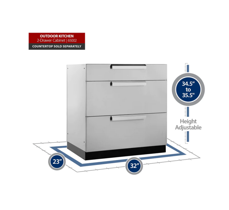 Outdoor Kitchen Stainless Steel 3-Drawer Cabinet