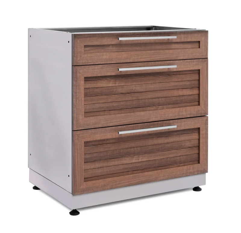 Outdoor Kitchen Stainless Steel Grove 3-Drawer Cabinet