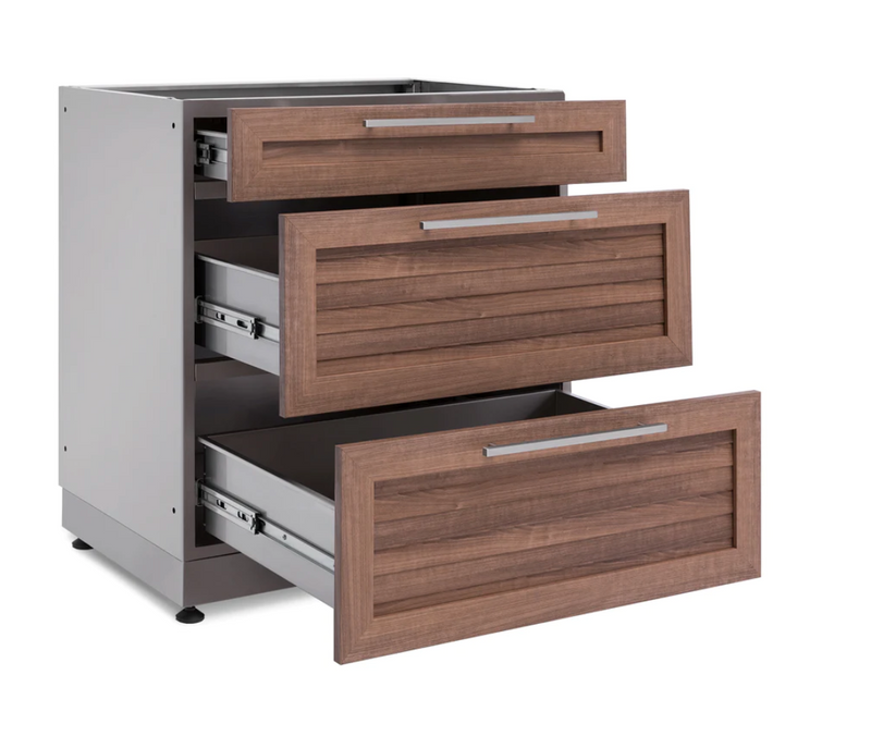 Outdoor Kitchen Stainless Steel Grove 3-Drawer Cabinet