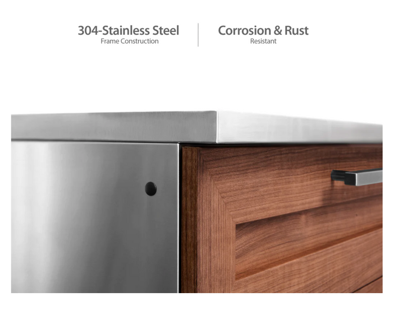 Outdoor Kitchen Stainless Steel Grove 3-Drawer Cabinet