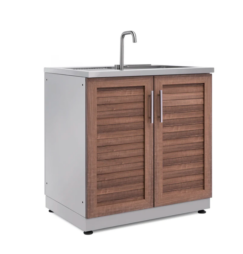 Outdoor Kitchen Stainless Steel Grove 3-Drawer Cabinet