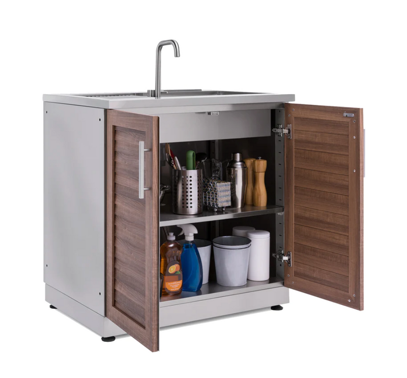 Outdoor Kitchen Stainless Steel Grove 3-Drawer Cabinet