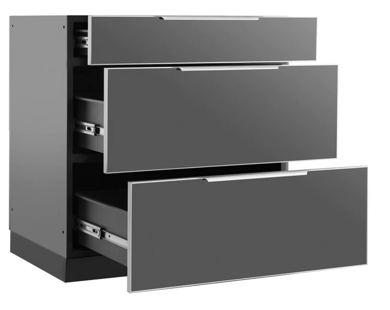 Outdoor Kitchen Aluminum 3-Drawer Cabinet