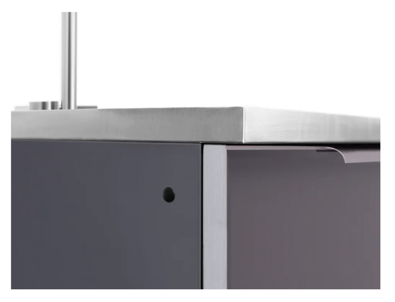 Outdoor Kitchen Aluminum Sink Cabinet + Bar Cabinet - Slate Gray