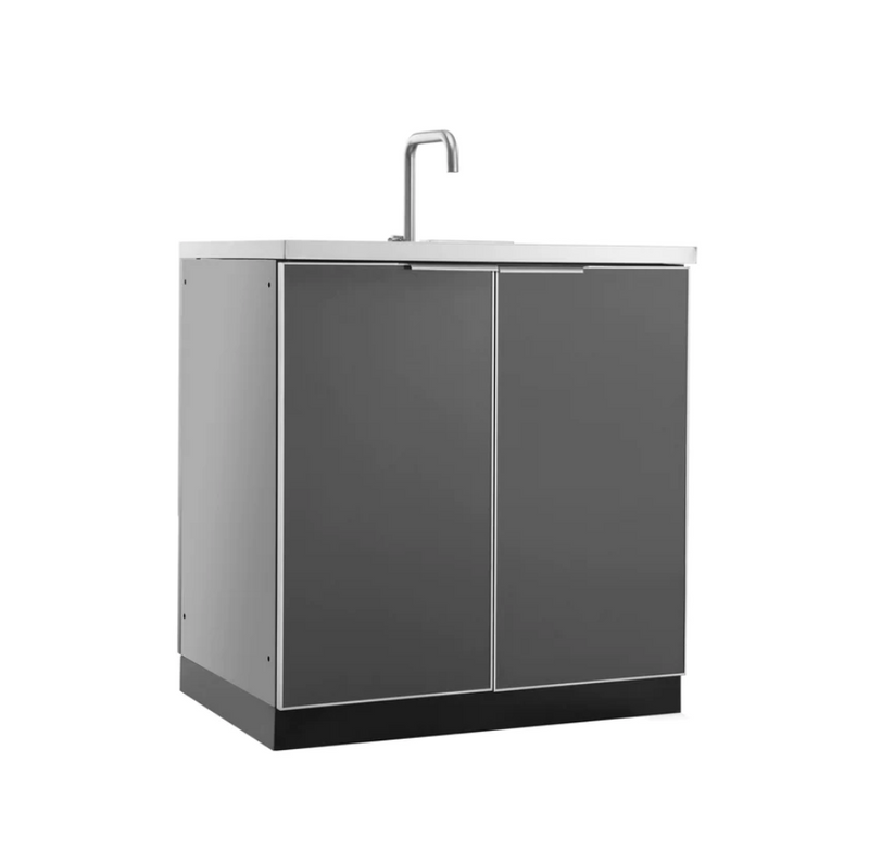 Outdoor Kitchen Aluminum Sink Cabinet - Slate Gray