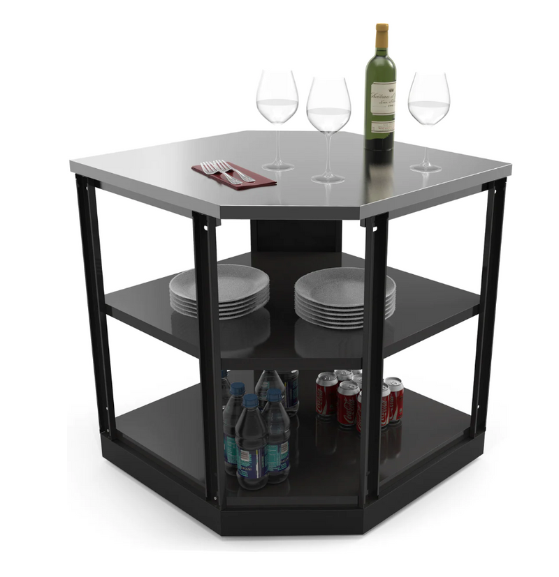 Outdoor Kitchen Aluminum 90-Degree Corner Shelf