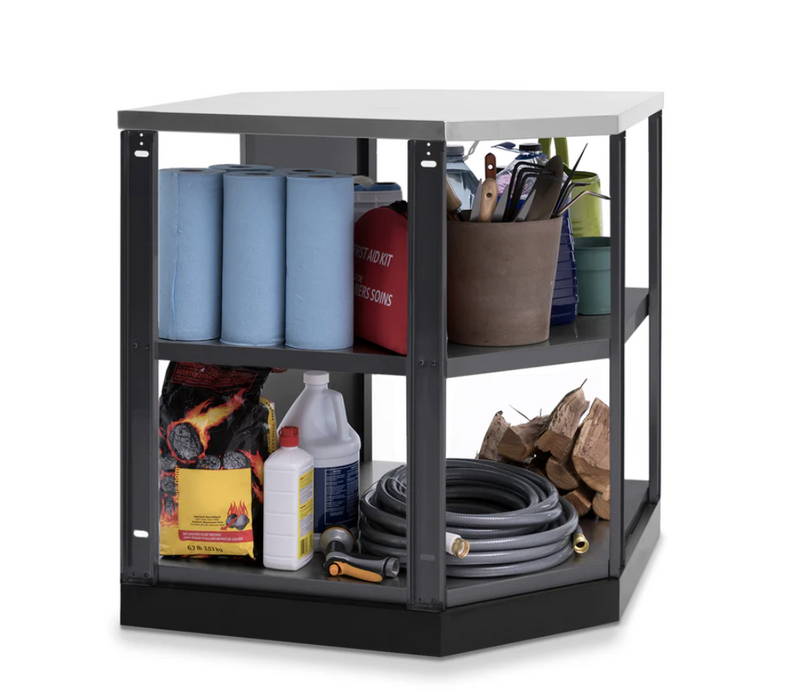 Outdoor Kitchen Aluminum 90-Degree Corner Shelf