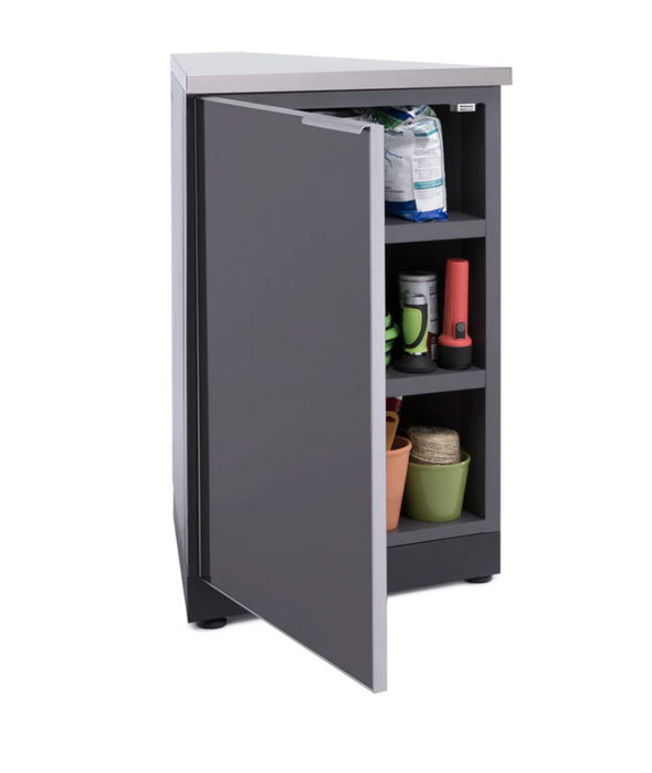 Outdoor Kitchen Aluminum 45 Degree Corner Cabinet - Slate Gray