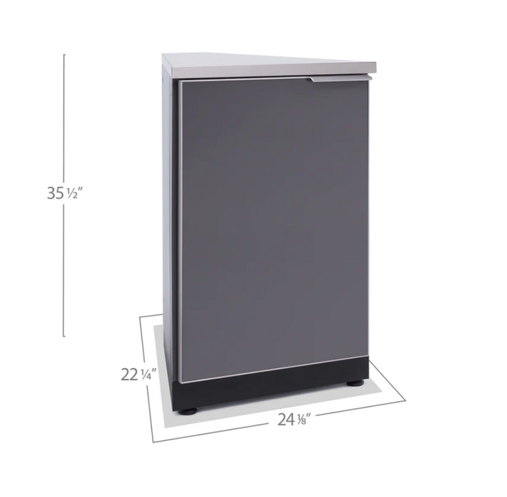 Outdoor Kitchen Aluminum 45 Degree Corner Cabinet - Slate Gray