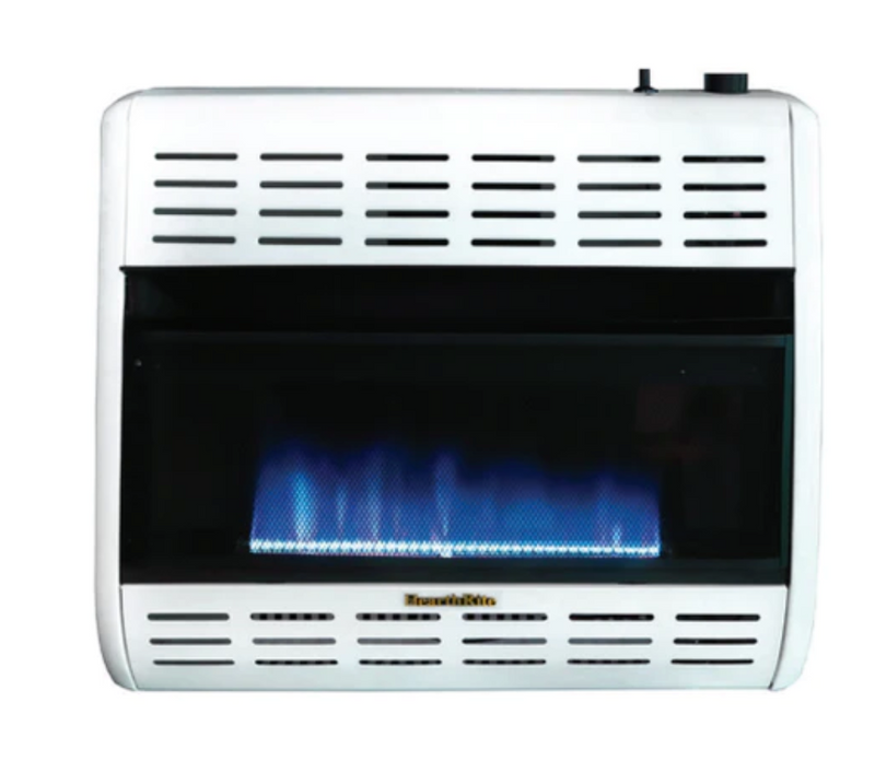 Hearthrite VF Blue Flame Heater -  Propane, White Finish, 20,000 BTU, Thermostat Control