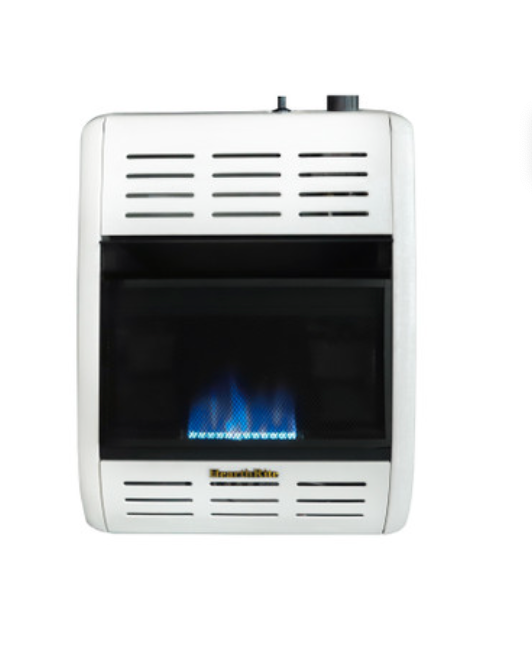 Hearthrite VF Blue Flame Heater - Natural Gas, White Finish, 10,000 BTU, Thermostat Control