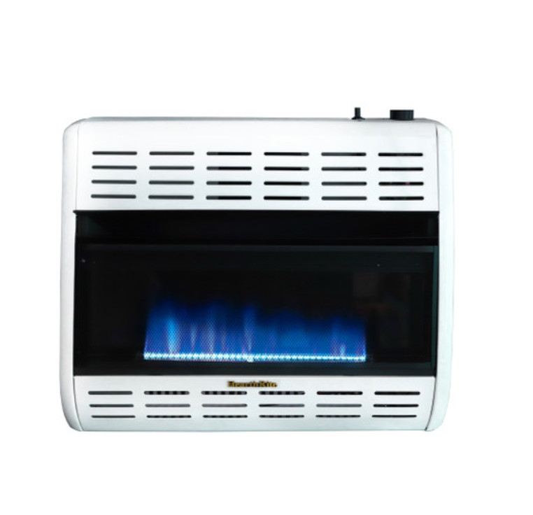 Hearthrite VF Blue Flame Heater - Natural Gas, White Finish, 30,000 BTU, Thermostat Control