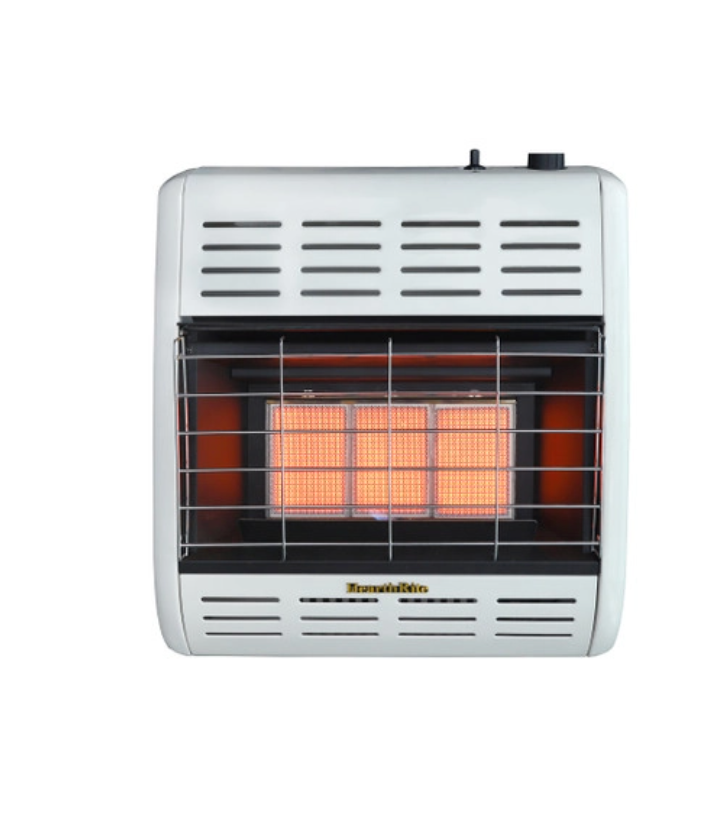 HearthRite VF Radiant LP Heater, Pushbutton piezo ignition and standing pilot Thermostat Control