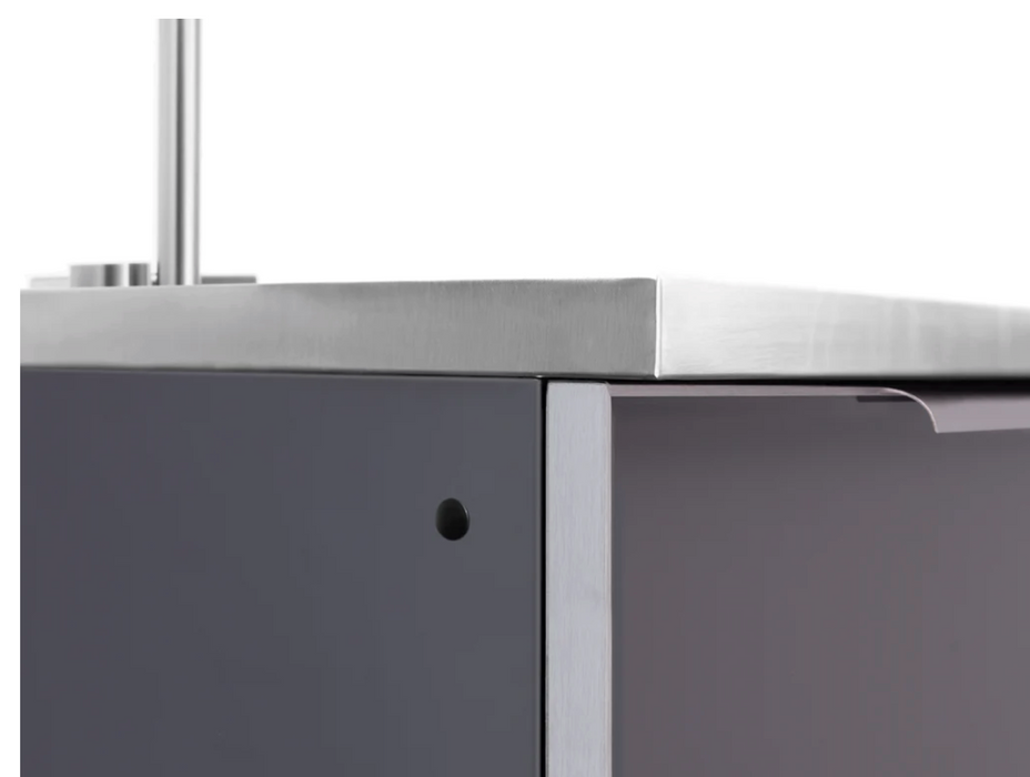 Outdoor Kitchen Aluminum Sink Cabinet + Bar Cabinet - Slate Gray