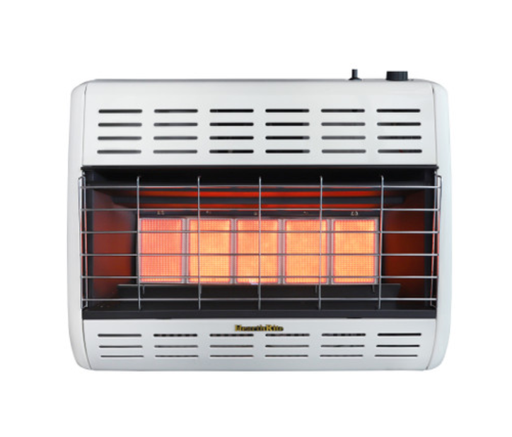 Hearthrite VF Radiant Heater - Propane, White Finish, 25,000 BTU, Thermostat Control