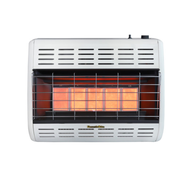 Hearthrite VF Radiant Heater - Natural Gas, White Finish, 30,000 BTU, Thermostat Control