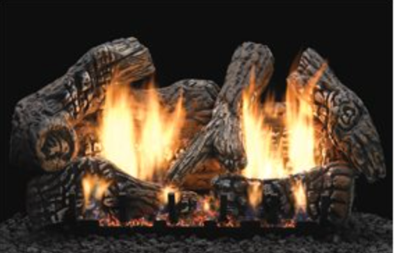 24" Super Charred Oak Log Set