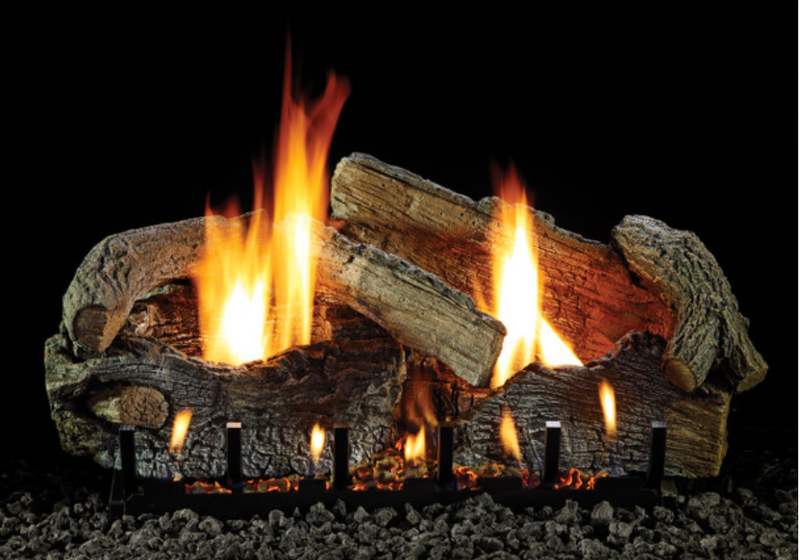 24" Stacked Aged Oak Log Set