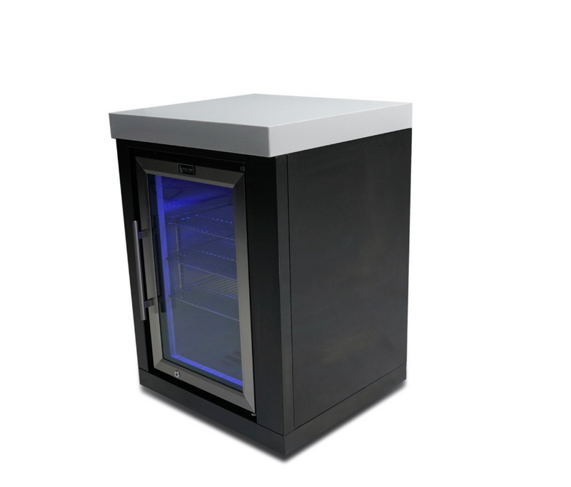 Mont Alpi Black Stainless Steel Fridge Cabinet Module