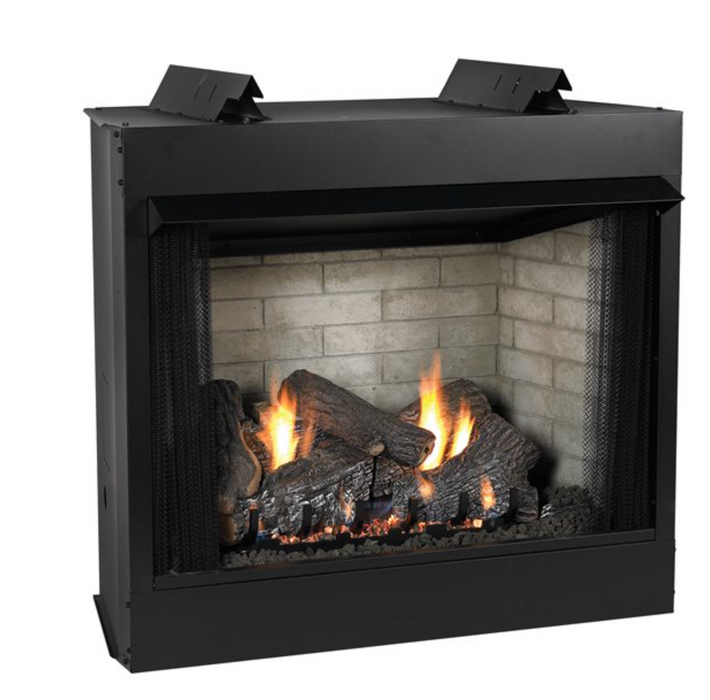 Breckenridge Vent-Free Firebox Deluxe 32"- Flush Front, Refractory Liner Includes Black Hood