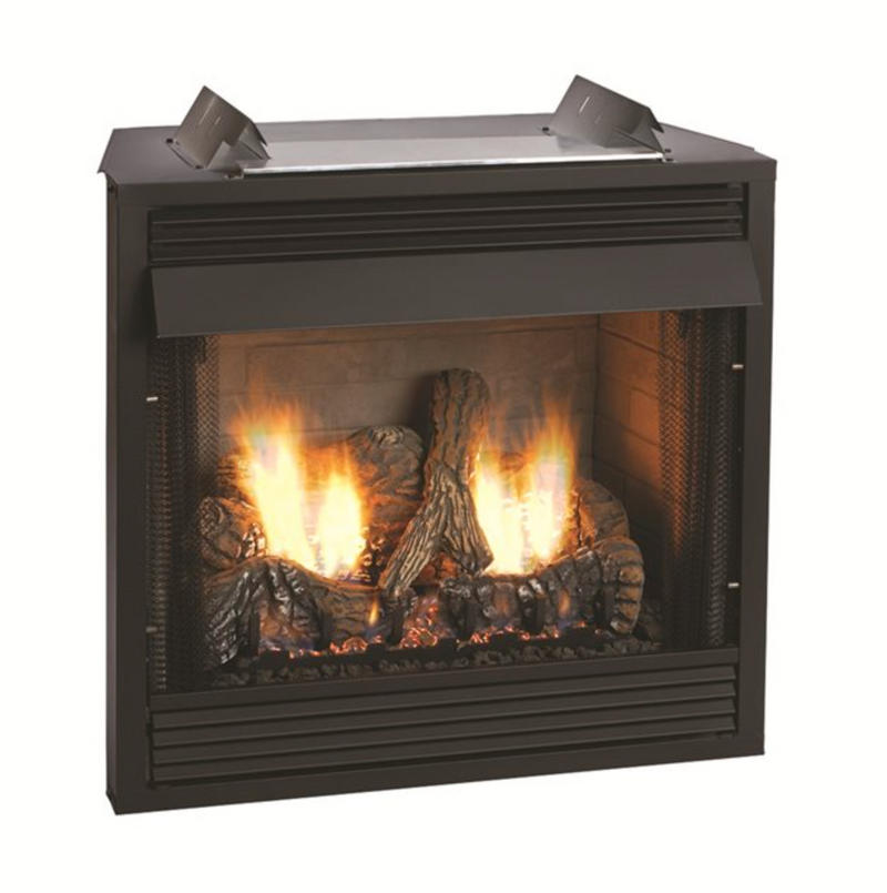 Breckenridge Vent-Free Firebox Deluxe 36" - Louver Includes Black Hood