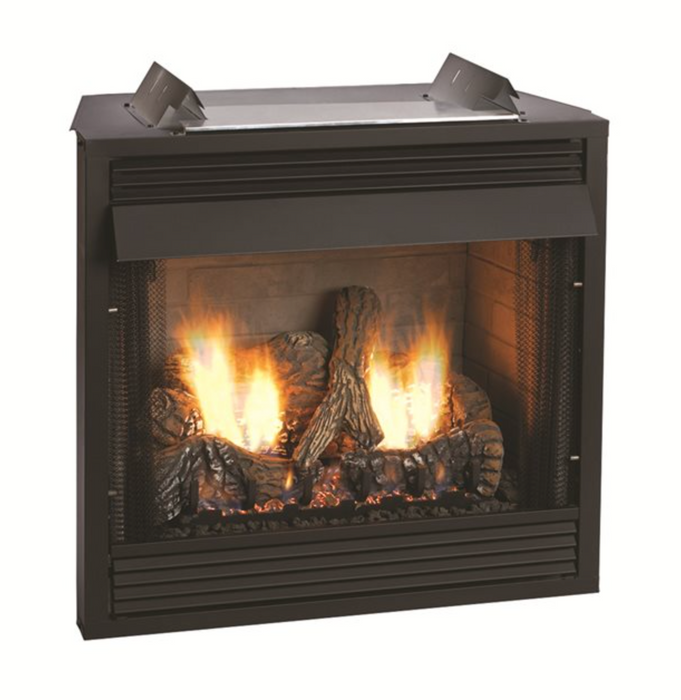 Breckenridge Vent-Free Firebox Deluxe 36"- Louver, Refractory Liner Includes Black Hood