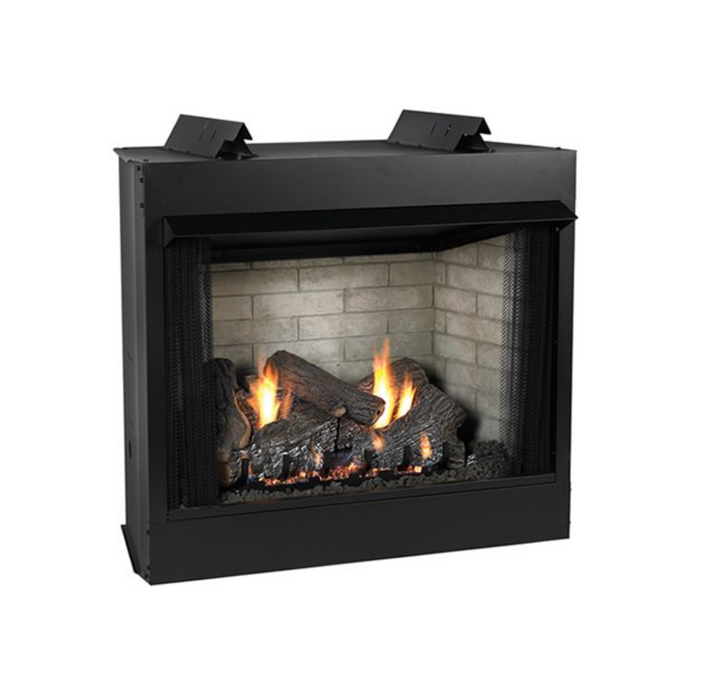 Breckenridge Vent-Free Firebox Deluxe 42"-Louver, Refractory Liner Includes Black Hood