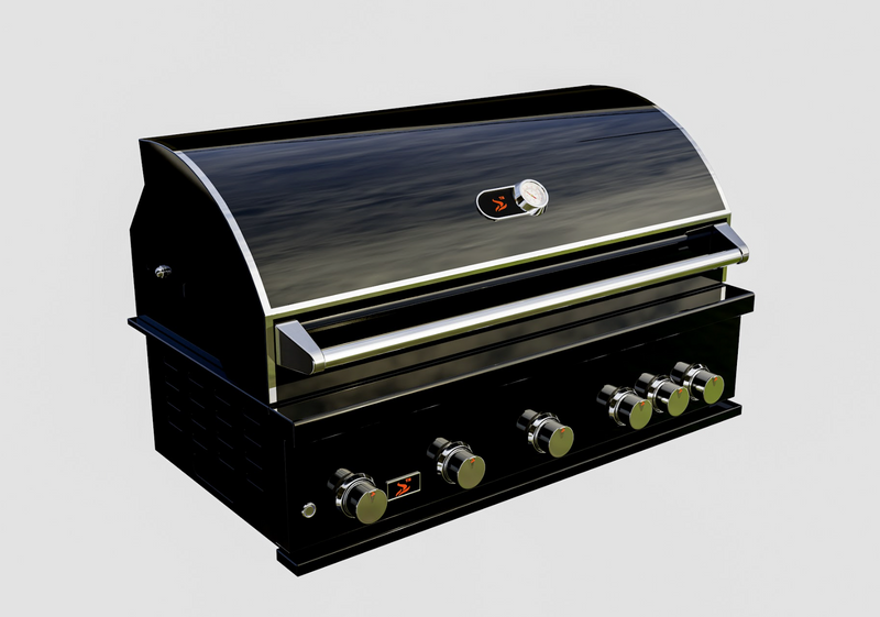 Whistler 42-Inch 5-Burner Built-In Gas Grill With Rear Infrared Burner, Grill Lights, Rotisserie Kit & Cover - Black Stainless