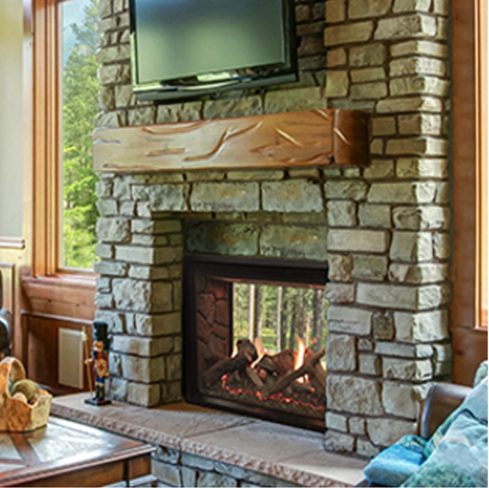 Rushmore 40" See-Through Direct-Vent with TruFlame Technology Natural Gas Fireplace