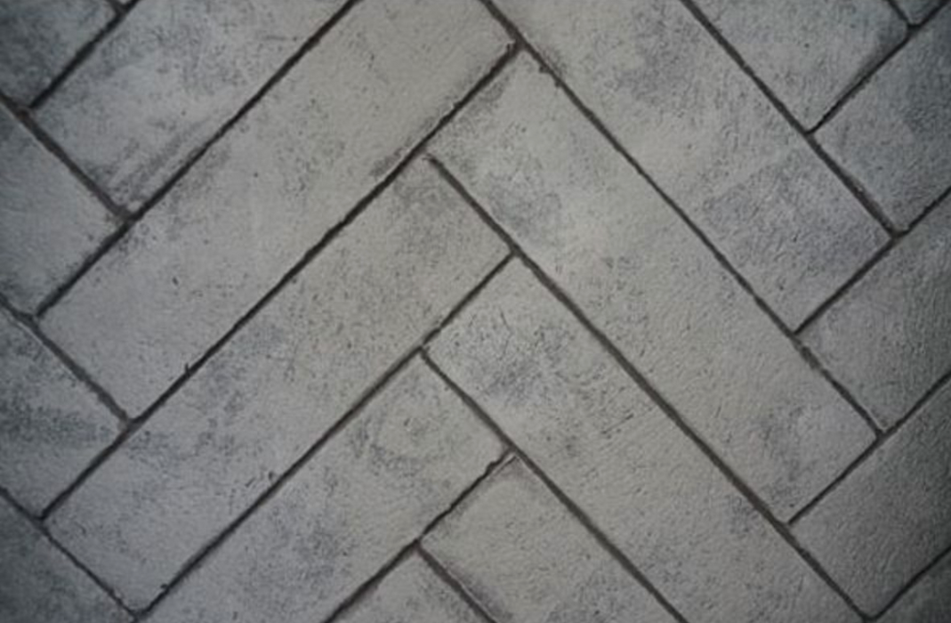 Liner, Whitewashed Herringbone Brick