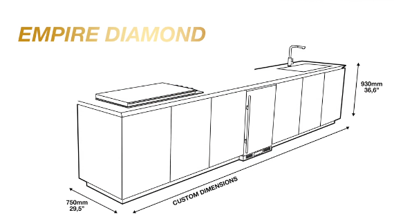 Outdoor Kitchen Empire Diamond Steel