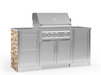 Outdoor Kitchen Signature Series 6 Piece Cabinet Set with 3 Drawer Cabinet + 33'' Grill BBQ GRILL New Age Outdoor Kitchen Signature Series 6 Piece Cabinet Set with 3 Drawer Cabinet - Scabos Travertine Outdoor Kitchen Signature Series 6 Piece Cabinet Set with 3 Drawer Cabinet - LPG 