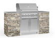 Outdoor Kitchen Signature Series 6 Piece Cabinet Set with 33'' Grill BBQ GRILL New Age Outdoor Kitchen Signature Series 6 Piece Cabinet Set with Grill - Silver Travertine Outdoor Kitchen Signature Series 6 Piece Cabinet Set with Grill - LPG 