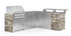 Outdoor Kitchen Signature Series 8 Piece L Shape Cabinet Set With 33'' Grill BBQ GRILL New Age Outdoor Kitchen Signature Series 8 Piece L Shape Cabinet Set With Grill - Silver Travertine Outdoor Kitchen Signature Series 8 Piece L Shape Cabinet Set With Grill - LPG 