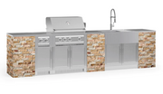Outdoor Kitchen Signature Series 11 Piece Cabinet Set with 33'' Grill BBQ GRILL New Age Outdoor Kitchen Signature Series 11 Piece Cabinet Set with Grill - Scabos Travertine Outdoor Kitchen Signature Series 11 Piece Cabinet Set with Grill - LPG 