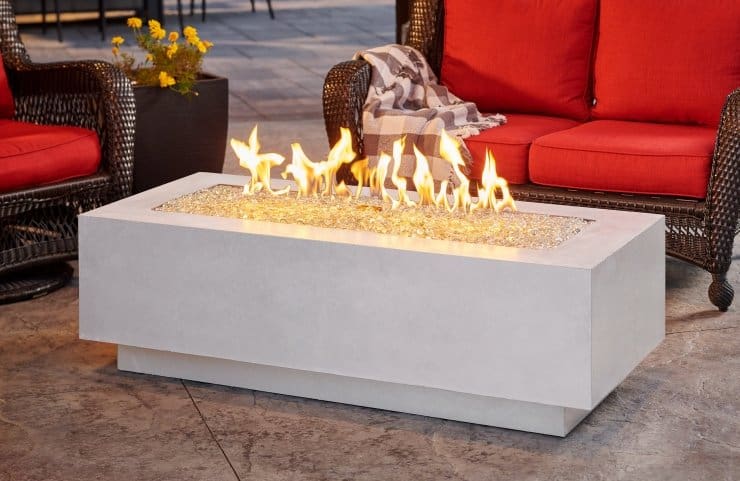 Linear Fire Pit Table 54" White Cove