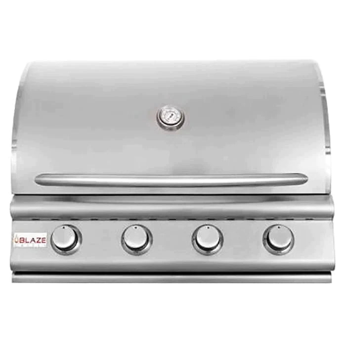 TRU Innovative 8ft L-Shaped Kitchen Island Complete Package - Blaze Grill - White Top/Grey Wall Complete Kitchen