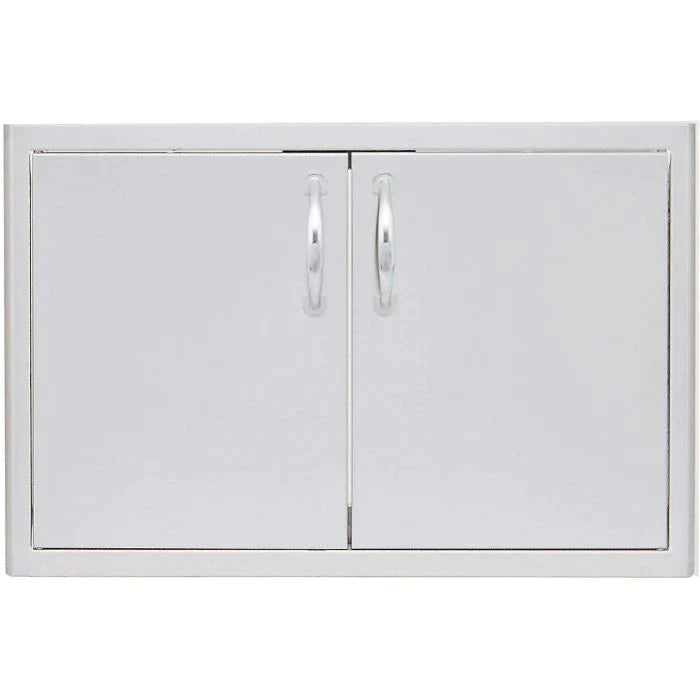 TRU Innovative 8ft L-Shaped Kitchen Island Complete Package - Blaze Grill - White Top/Grey Wall Complete Kitchen