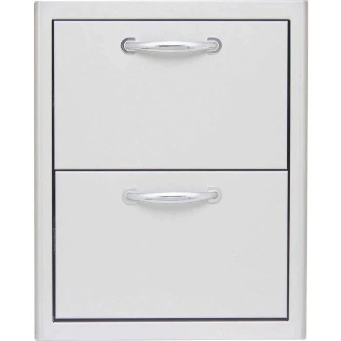 TRU Innovative 8ft L-Shaped Kitchen Island Complete Package - Blaze Grill - White Top/Grey Wall Complete Kitchen