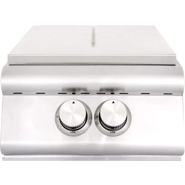 TRU Innovative 8ft L-Shaped Kitchen Island Complete Package - Blaze Grill - White Top/Grey Wall Complete Kitchen