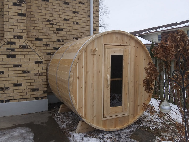 Dundalk 4 Person White Cedar Outdoor Sauna Harmony | 2-4 People | Wood or Electric Heater  Dundalk Leisurecraft   