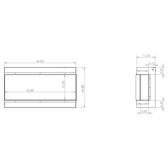 Modern Flames LPM-4416 Landscape Pro Multi Three-Sided Wall Mount/Built-In Electric Fireplace