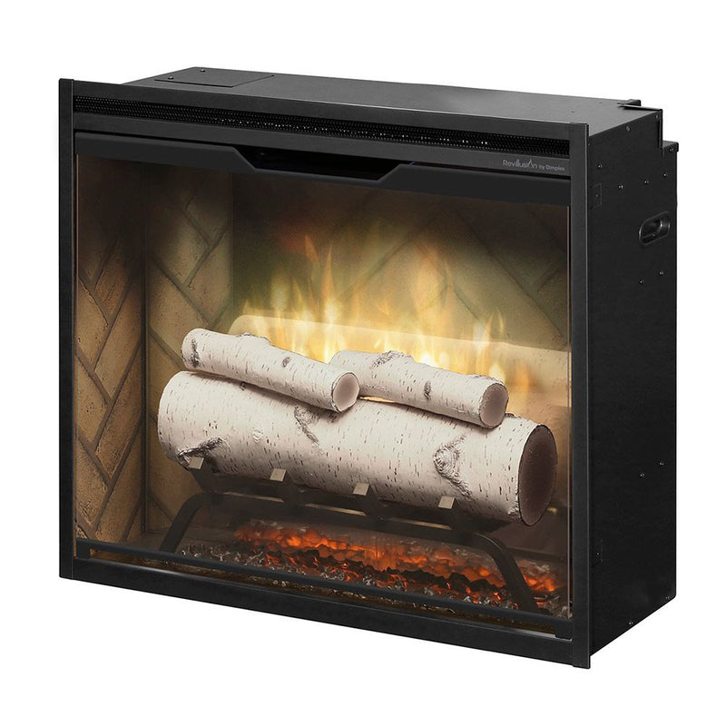 Dimplex RBF24DLX Revillusion Electric Fireplace with Herringbone Backer, 24-Inches
