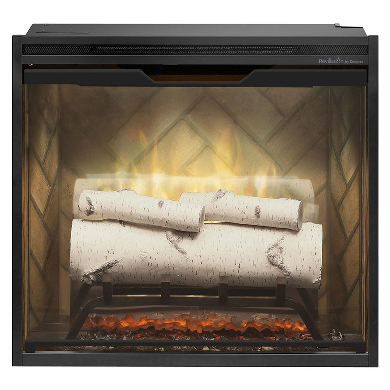 Dimplex RBF24DLX Revillusion Electric Fireplace with Herringbone Backer, 24-Inches