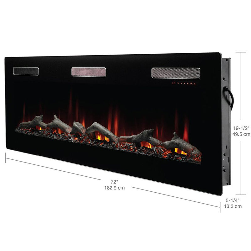 Dimplex SIL72 Sierra Series Wall Mount/Built-In Linear Electric Fireplace, 72-Inch