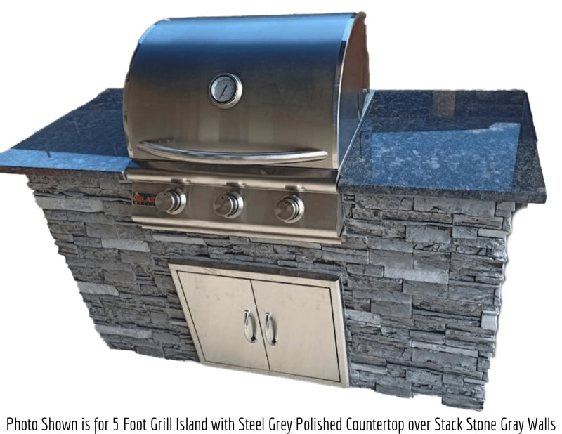 Tru Innovative 5ft Traditional Grill Brown Island + Blaze Grill (25”) + Double Door
