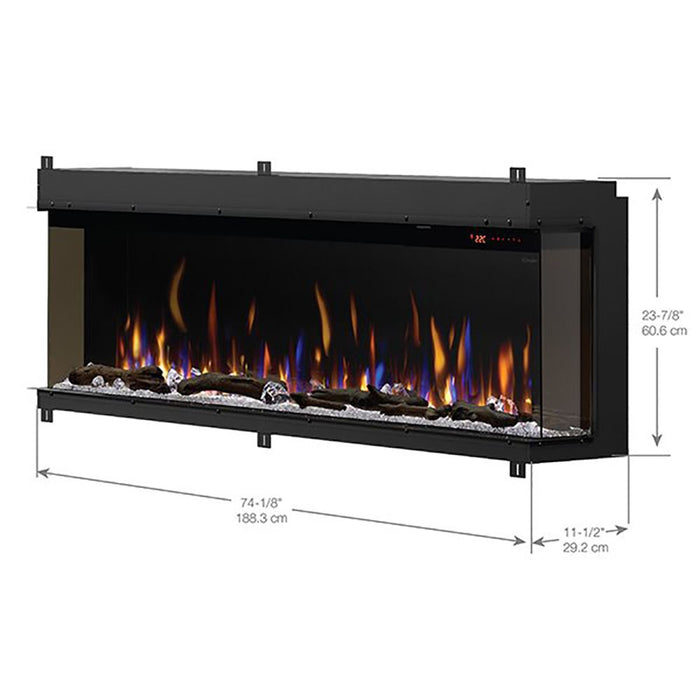 Dimplex XLF7417-XD IgniteXL Bold Deep Built-In Linear Electric Fireplace, 74-Inch